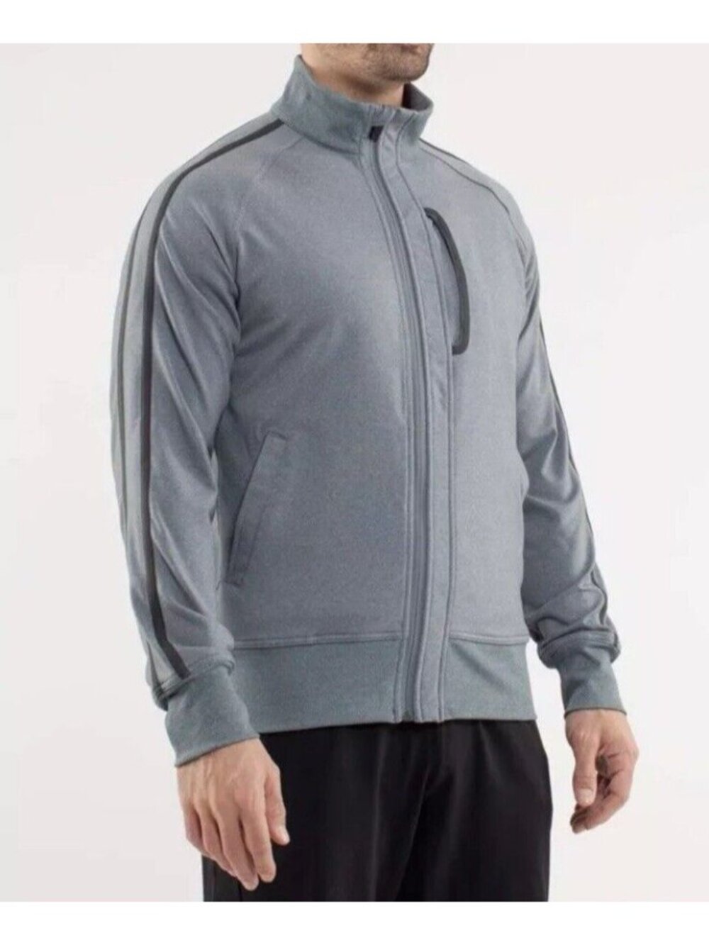 Lululemon Kung Fu Jacket II Heathered Deep Shore Long Sleeve Gray Full Zip XL